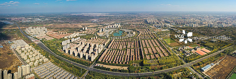 永定河孔雀城航拍图片素材