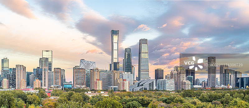 秋天的北京CBD图片素材