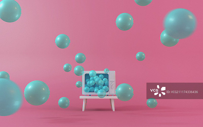 3D渲染彩色气泡流行图形设计001图片素材