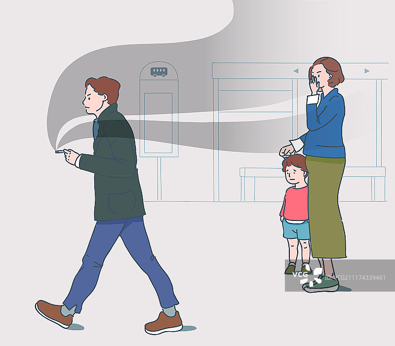 公共场所礼仪规范插画图片素材