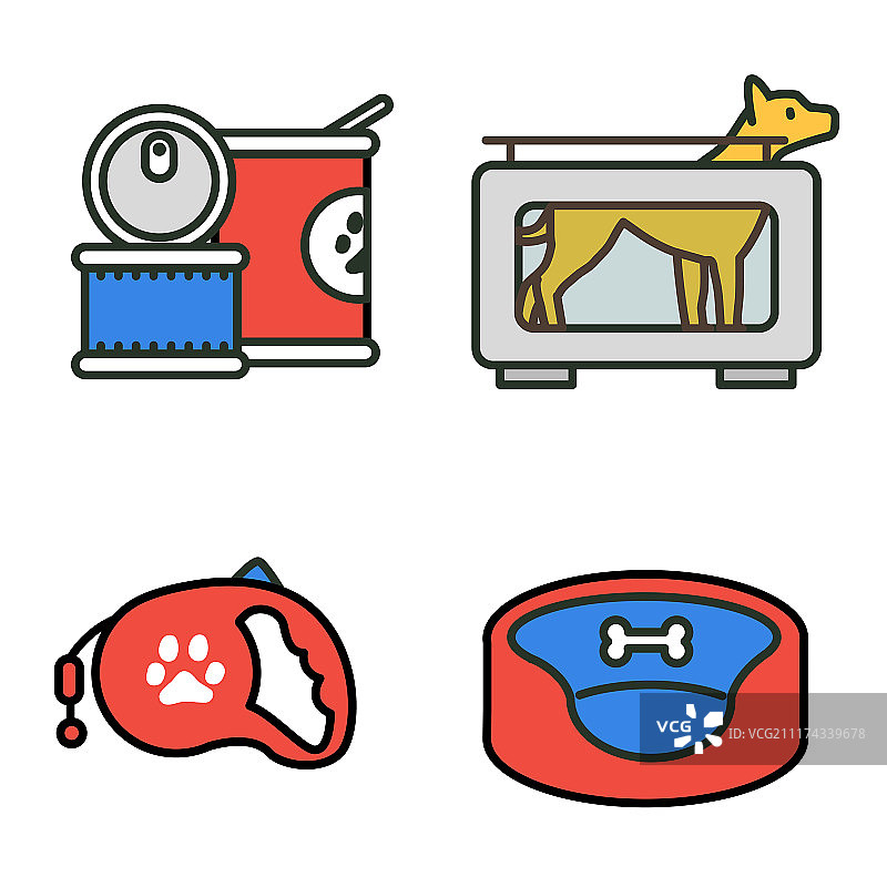 扁平风兽医图标素材（适用于网页和移动UI）图片素材