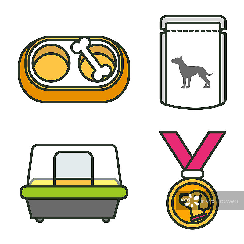 扁平风格兽医图标素材：网页和移动UI基本元素021图片素材