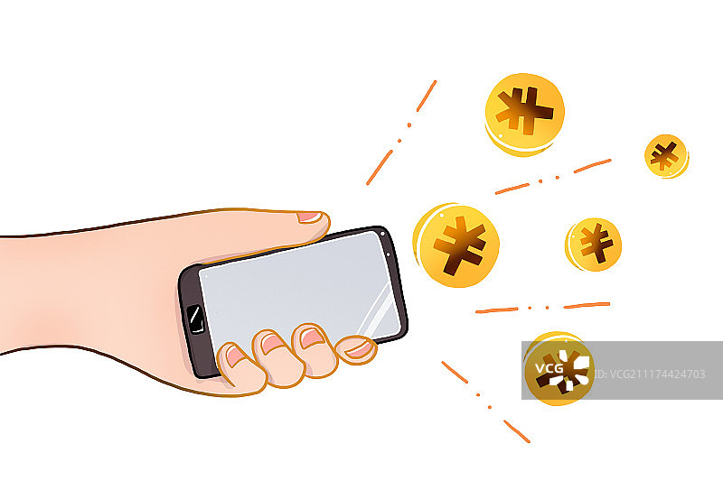 智能手机和人民币符号图片素材