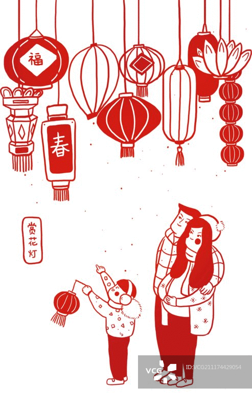 赏花灯图片素材