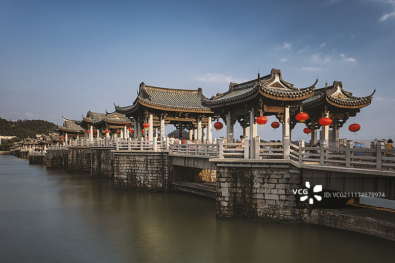 潮州广济桥与广济门城楼景观图片素材