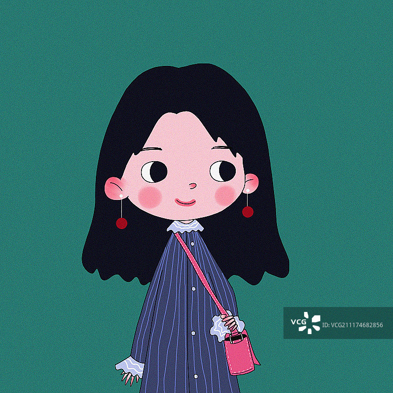 可爱的女孩肖像图片素材