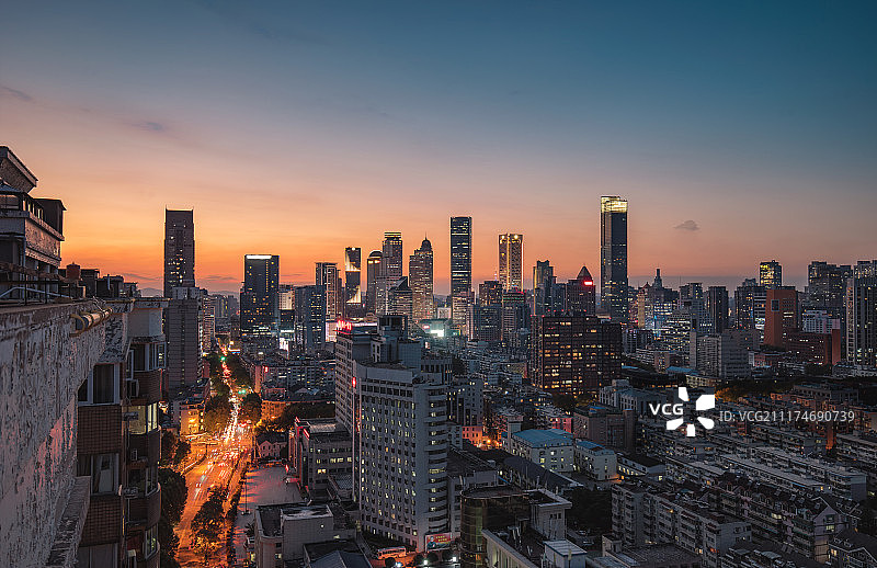 南京繁华夜景图片素材