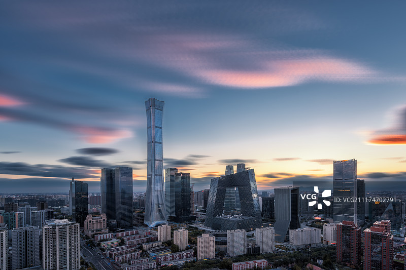 北京国贸CBD晚霞图片素材