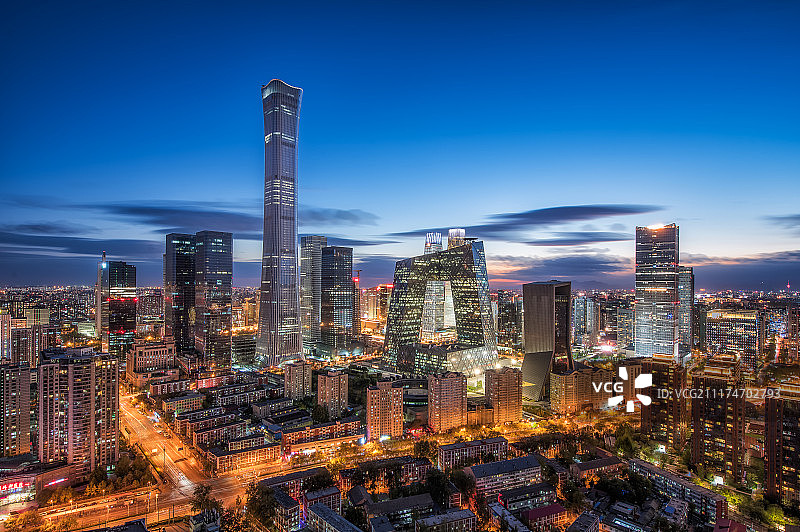 北京国贸CBD夜景图片素材