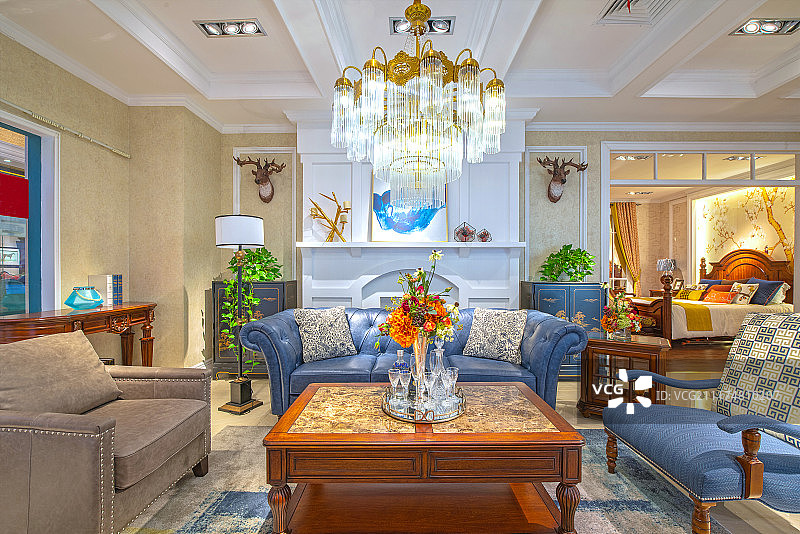 精品美式家具展示样间图片素材