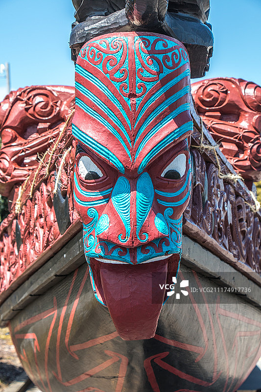 新西兰毛利船雕刻图片素材