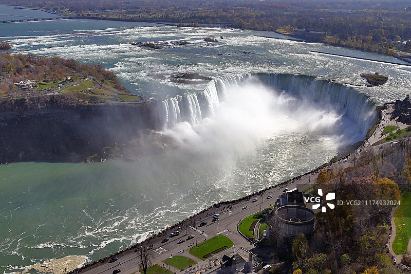 尼亚加拉瀑布鸟瞰，加拿大瀑布图片素材