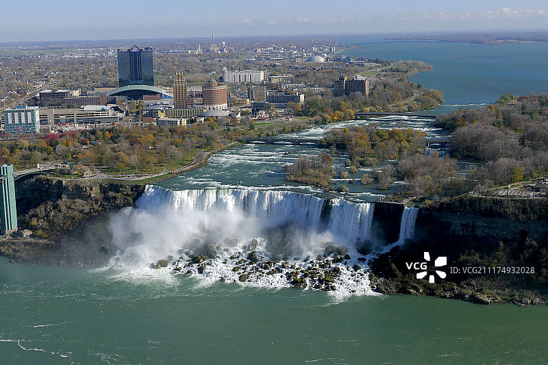 尼亚加拉瀑布鸟瞰，加拿大瀑布图片素材