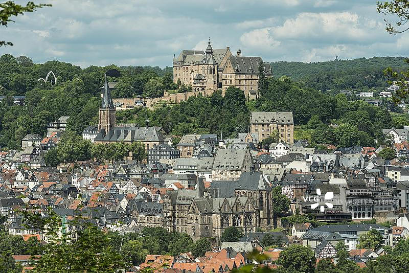 德国马尔堡历史中心景色图片素材