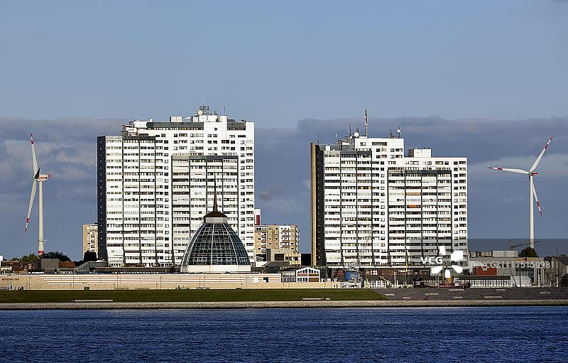 哥伦布中心和地中海购物中心，不来梅哈芬，不来梅，德国，欧洲图片素材