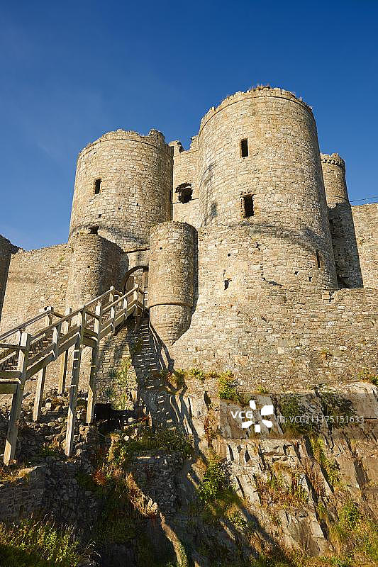 英国康威哈莱赫中世纪城堡（建于1282年，联合国教科文组织世界遗产）图片素材