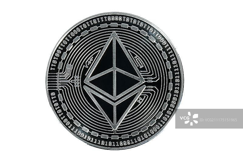 以太坊数字加密货币银币图案图片素材