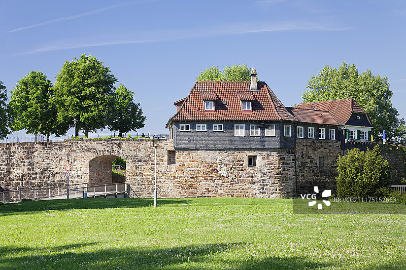 埃斯林根城堡，位于德国巴登-符腾堡州内卡河畔埃斯林根图片素材