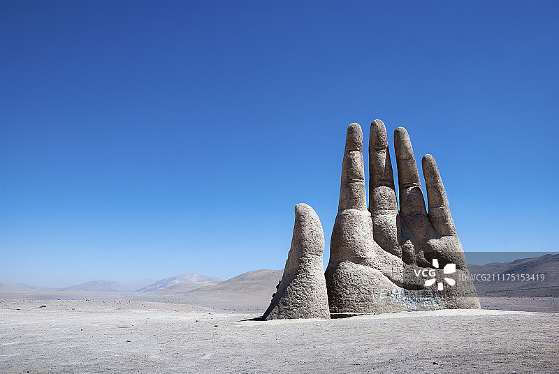 泛美公路上的沙漠之手，阿塔卡马沙漠，智利安托法加斯塔省，南美洲图片素材