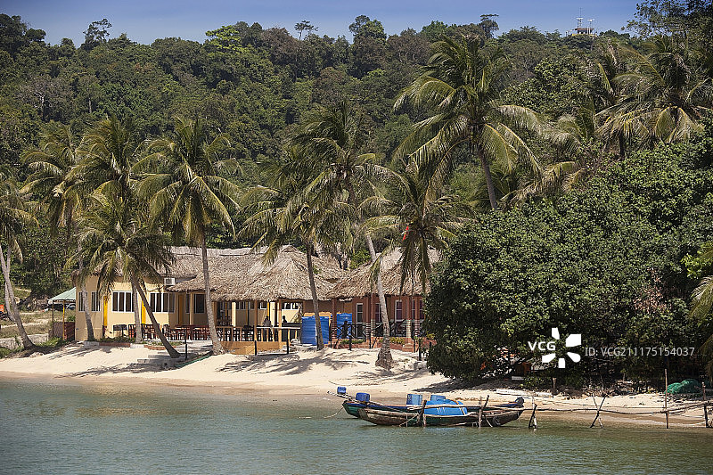 越南富国岛Gian Dau附近竹子度假村海滩小型度假区图片素材