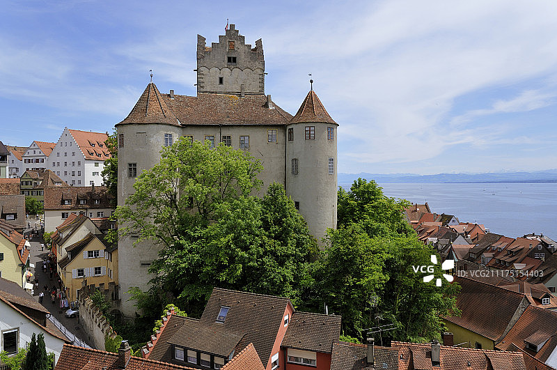 梅尔斯堡城堡，老城堡，博登湖，梅尔斯堡，巴登-符腾堡州，德国，欧洲图片素材