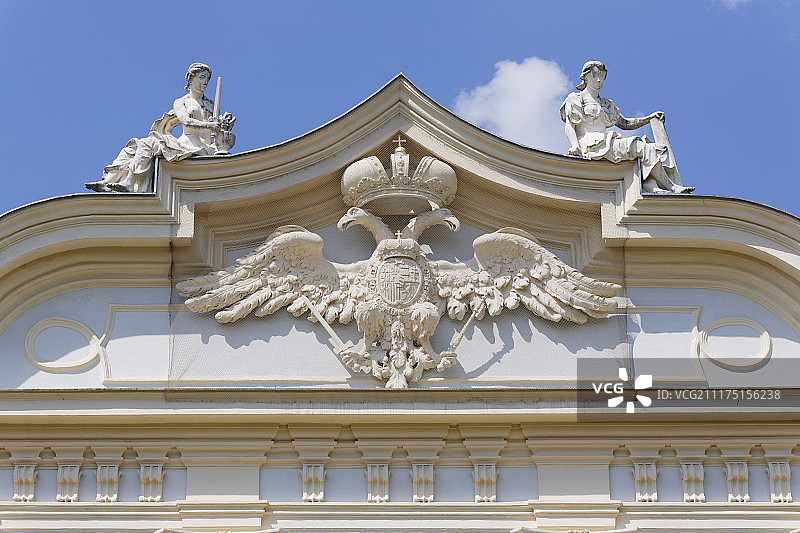 奥地利北部布尔根兰州哈尔布图恩宫殿南立面的细节图片素材