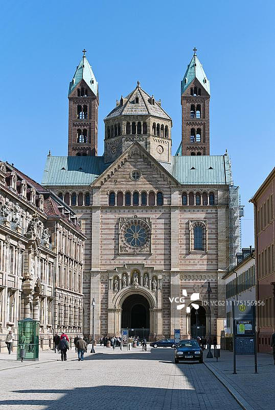 施佩耶尔大教堂，凯撒大教堂，施佩耶尔，莱茵兰-普法尔茨，德国，欧洲图片素材