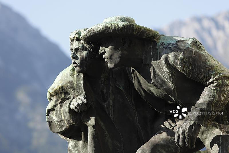 克里斯蒂安·普拉特1904年创作的纪念碑，奥地利因斯布鲁克图片素材