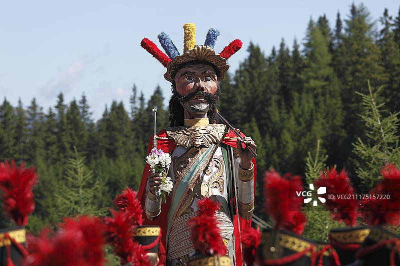 来自圣米迦勒的参孙，参孙游行，奥地利萨尔茨堡州隆高地区，欧洲图片素材