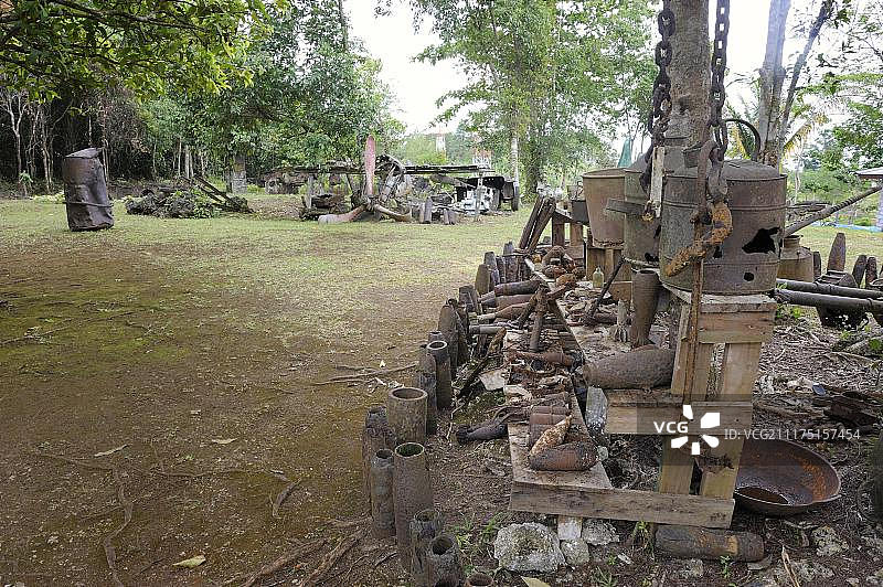 二战时期太平洋战争的武器和弹药，比亚克战役遗物，西巴布亚比亚克岛比亚克岛科塔附近的太平洋战争博物馆，印度尼西亚，东南亚，亚洲图片素材