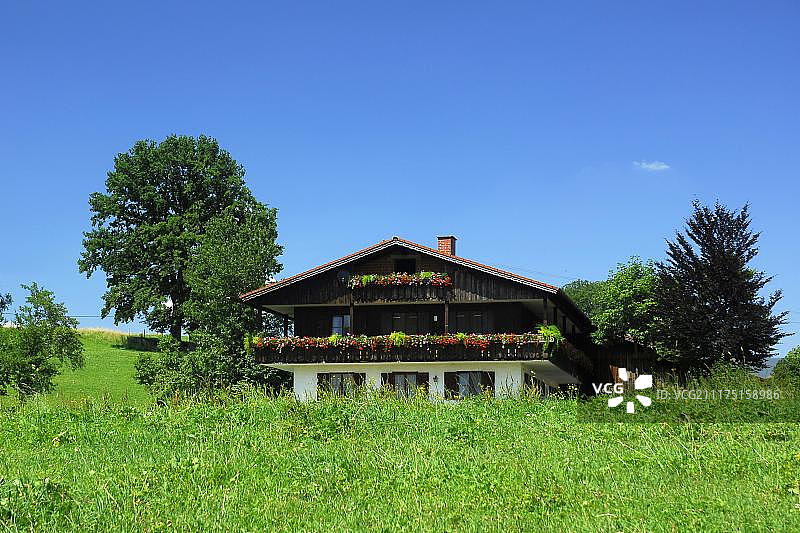 德国巴伐利亚州上巴伐利亚的农舍图片素材