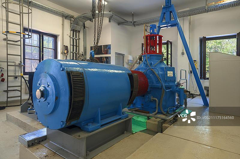 纽伦堡佩格尼茨堰水电站的涡轮机图片素材