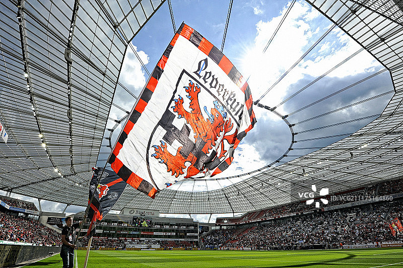 足球，德甲联赛勒沃库森拜耳竞技场看台图片素材