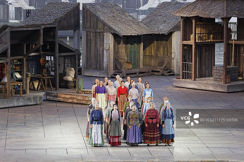 音乐剧《Anatevka》，奥地利莫比施水上舞台的湖畔节图片素材