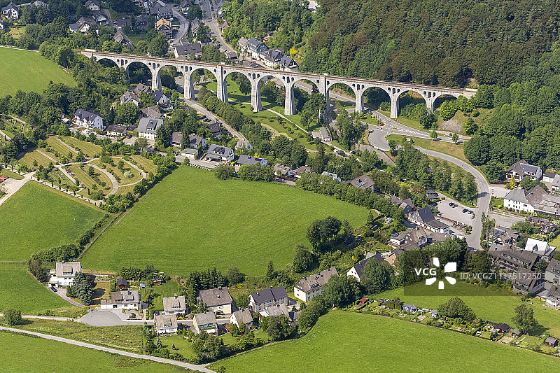 德国黑森州威林根高架桥航拍图片素材