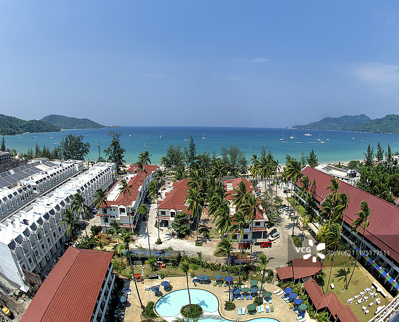 从泰国普吉岛芭东海滩酒店看到的景色图片素材