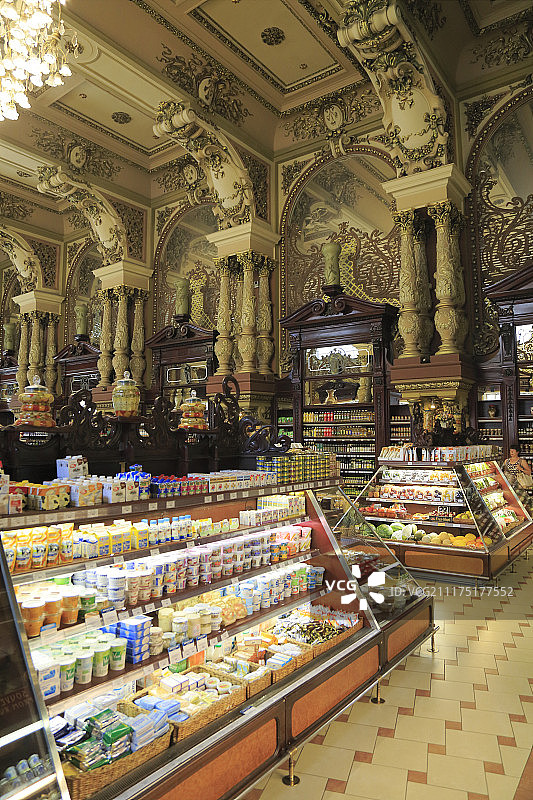莫斯科特维尔大街新艺术风格叶利谢耶夫食品店图片素材