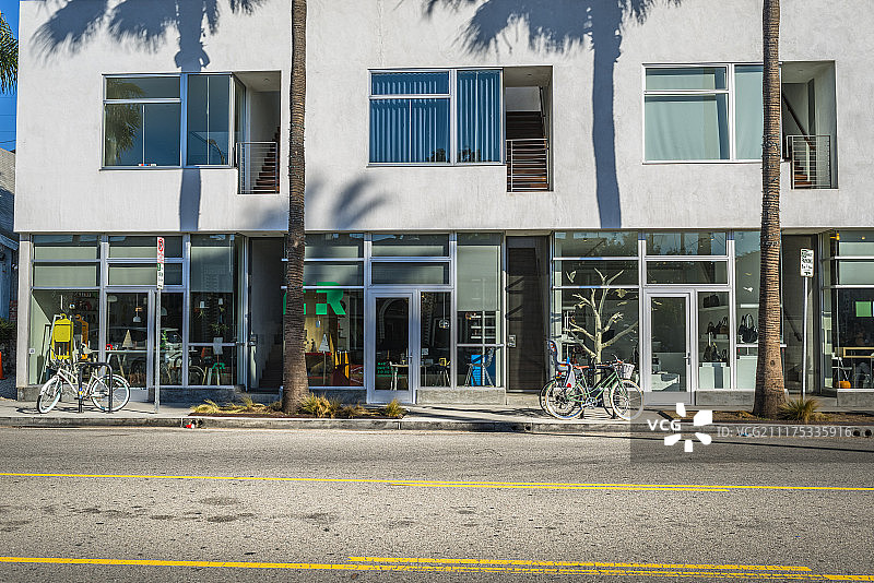 美国威尼斯沥青路面精品店背景图片素材