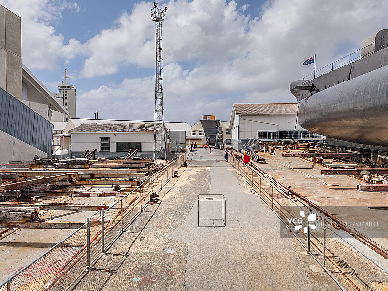 澳大利亚珀斯码头船厂的潜艇图片素材
