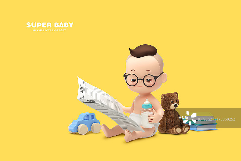 3D婴儿角色模型概念设计002图片素材