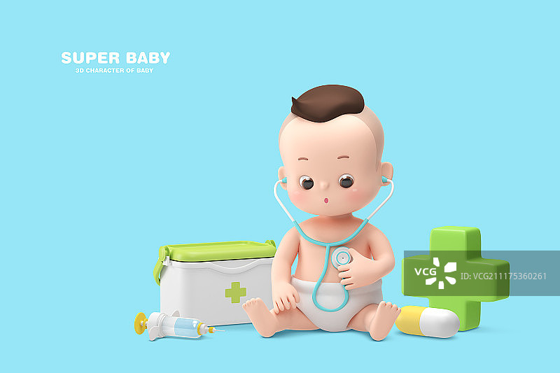 超级宝宝概念3D人物角色012图片素材