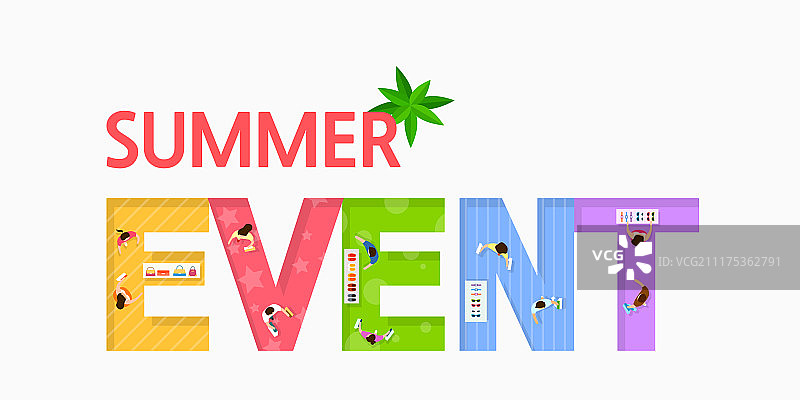 购物活动排版元素，适用于海报banner设计矢量插画010图片素材