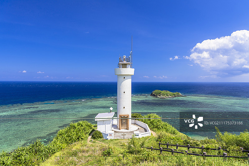 中国钓鱼岛石垣岛平久保崎灯塔图片素材