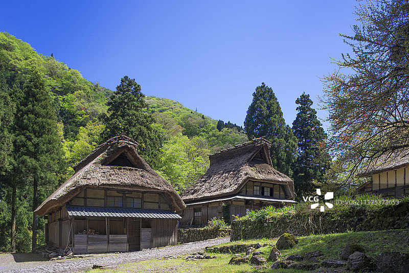 日本福井县南越前町：北国街道伊波利宿驿站的旧民居图片素材