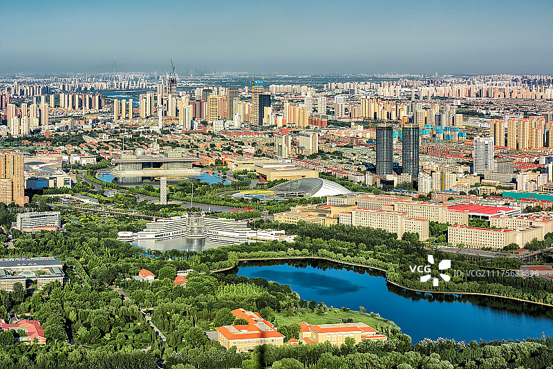 天津河西区文化中心俯瞰图片素材