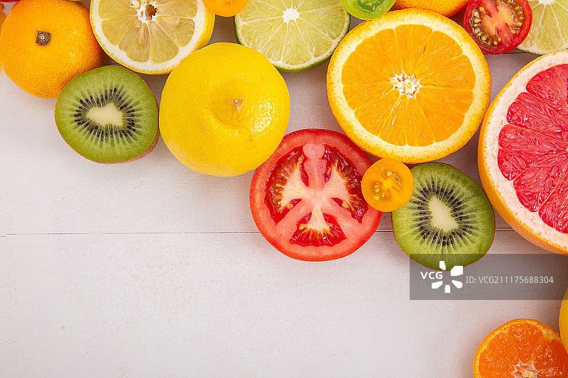 果蔬食材顶角摄影背景图片素材