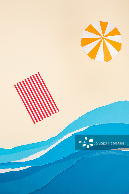 纸、海滩、海浪（海洋）、背景、夏季、微缩模型（工艺品）图片素材