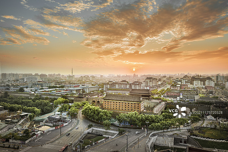 西安城墙安定门图片素材
