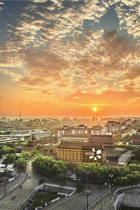 西安城墙安定门图片素材