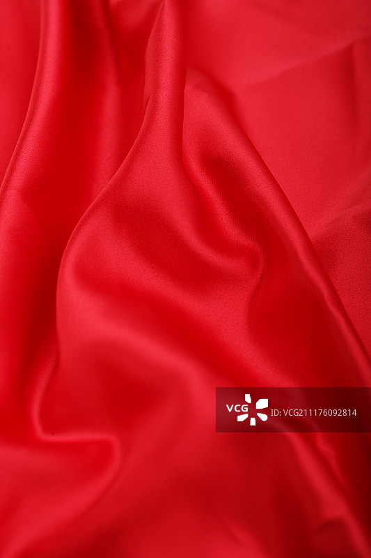 红色光滑丝绸特写图片素材